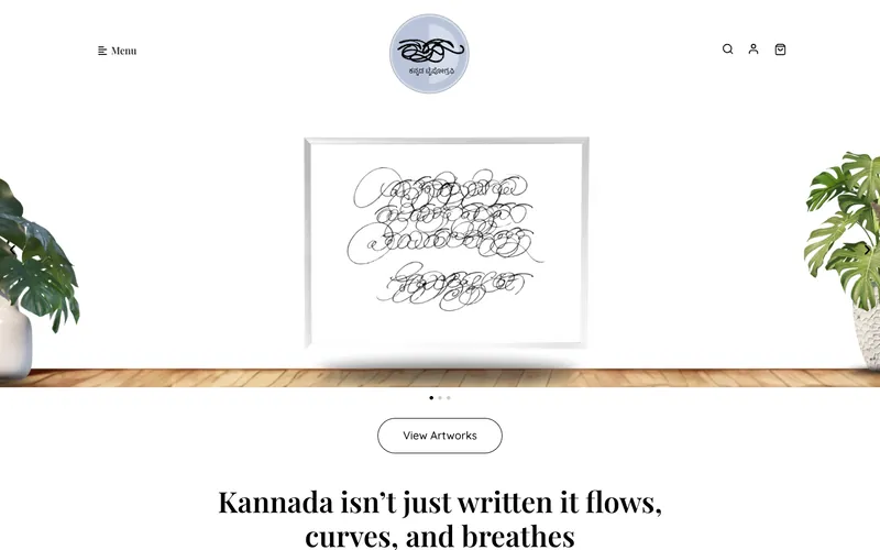 Kannada Typography home page on a desktop screen