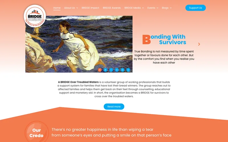 The Bridge Trust home page on a desktop screen